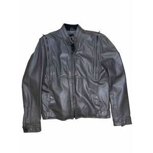 YAMAHA‎ LEATHER Designed by Hein Gericke Thriller Motorcycle Jacket Size 42 Gray
